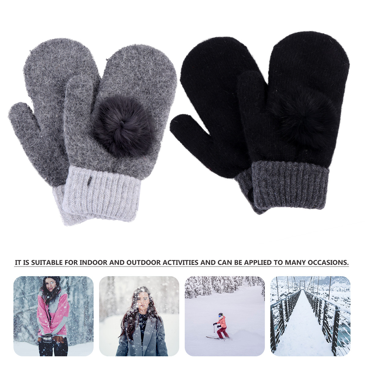 2 paires de mitaines chaudes e - Wool Glove Lined avis et prix