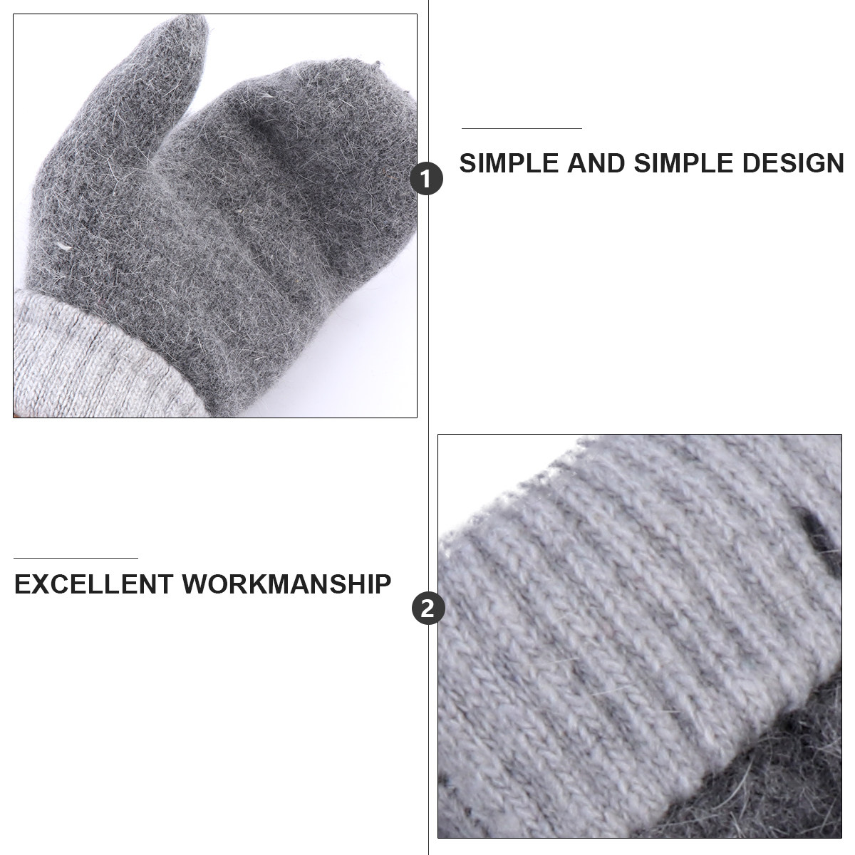 2 paires de mitaines chaudes e - Wool Glove Lined avis et prix
